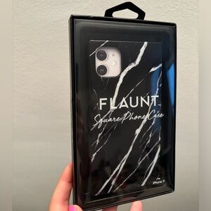 Flaunt Black Marble square phone case for iPhone 11